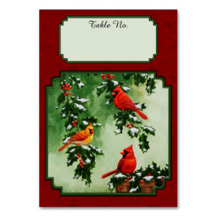 Nördliche Kardinäle und Holly Red Tischnummer