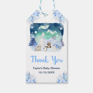 Nördliche-Lichter-Tiere-Baby-Party Dankeschön Geschenkanhänger