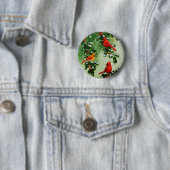 Nördliche Rotkardinäle und Stechpalme Button (Beispiel)