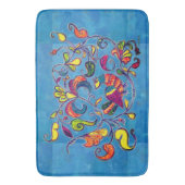 Nördliche Vogelarten im blauen Hintergrund Badematte (Vorderseite Vertikal)