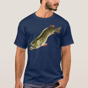 Nördlicher Hecht Angelkunst Illustration 1 T-Shirt