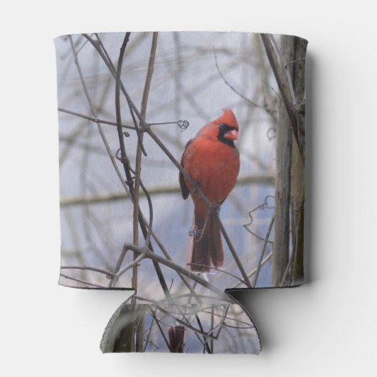 Nördlicher Kardinal an einem mistrischen Morgen Dosenkühler (Rückseite)