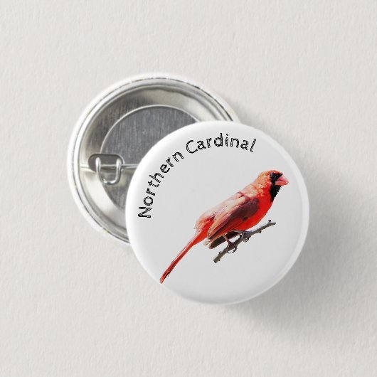 Nördlicher Kardinal Button (Vorne & Hinten)