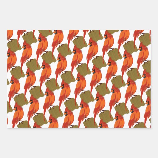 Nördlicher Kardinal Geschenkpapier Set (Vorderseite 3)