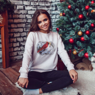 Nördlicher Kardinal im Schneeschuhhemd Sweatshirt