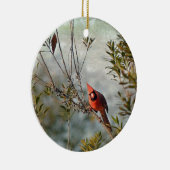 Nördlicher Kardinal in Wax Myrtle Keramik Ornament (Rechts)