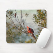 Nördlicher Kardinal in Wax Myrtle Mousepad (Mit Mouse)