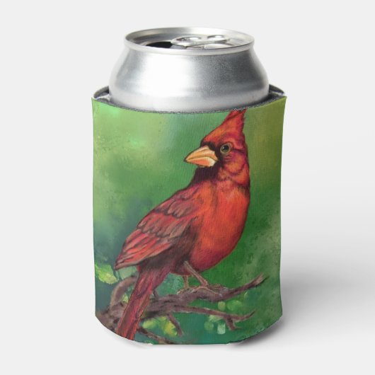 Nördlicher Kardinal kann kühlen Dosenkühler (Kanne Vorderseite)