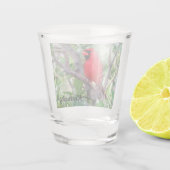 Nördlicher Kardinal - Kentucky Staat Bird Shot Gla Schnapsglas (Rückseite)