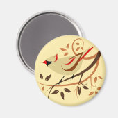 Nördlicher Kardinal Magnet (Vorderseite/Rückseite)