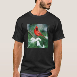 Nördlicher Kardinal Männchen auf Baum, IL T-Shirt
