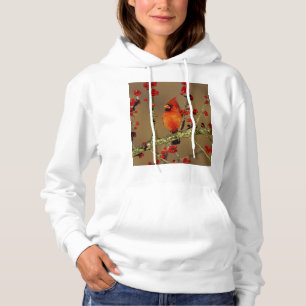 Nördlicher Kardinal Männchen sitzend, IL Hoodie