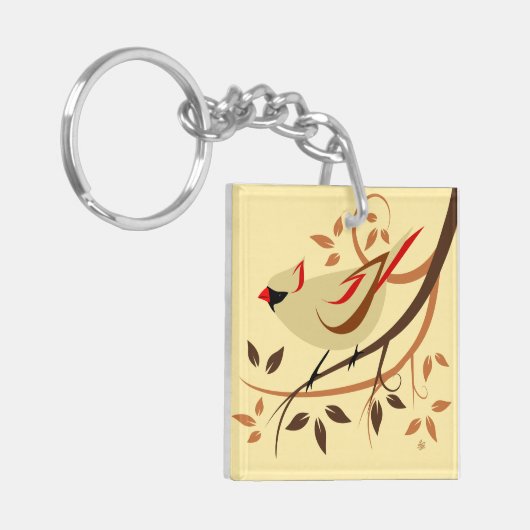 Nördlicher Kardinal Schlüsselanhänger (Vorderseite links)