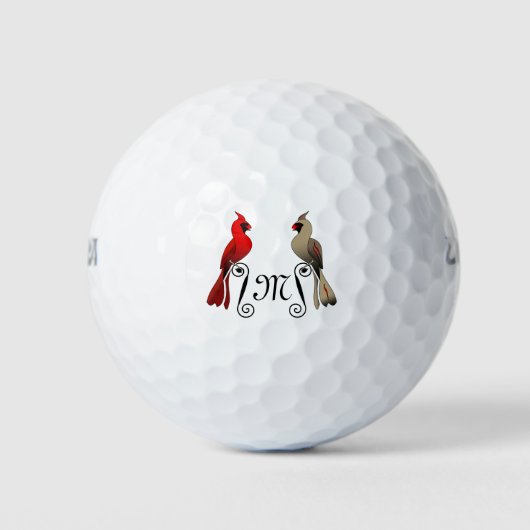 Nördlicher Kardinal SongBird Golfball (Vorderseite)