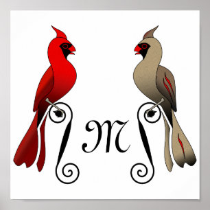 Nördlicher Kardinal SongBird Poster