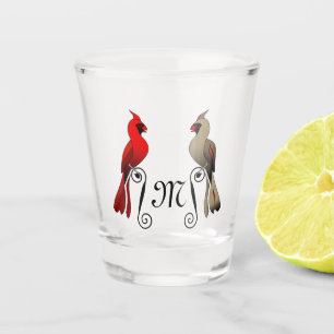 Nördlicher Kardinal SongBird Schnapsglas