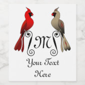 Nördlicher Kardinal SongBird Weinetikett (Einzelnes Label)