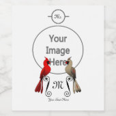 Nördlicher Kardinal SongBird Weinetikett (Einzelnes Label)