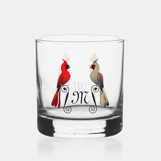 Nördlicher Kardinal SongBird Whiskyglas (Rückseite)