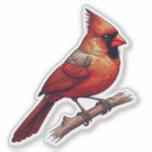 Nördlicher Kardinal-Vogel, kundenspezifisch geschn Aufkleber (Vorderseite)