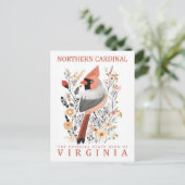 Nördlicher Kardinal Vogel von Virginia Postkarte (Stehend Vorderseite)