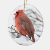 Nördlicher (männlicher) Kardinal | KERAMIK Keramik Ornament (Links)