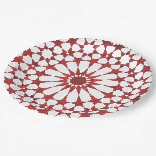 Nördlicher Mosaik ALHAMBRA Pappteller (Schrägansicht)