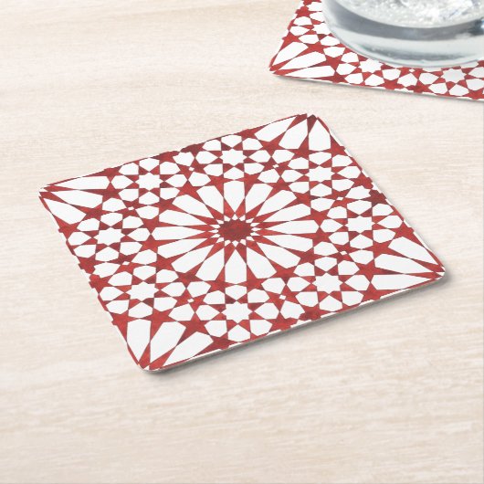 Nördlicher Mosaik ALHAMBRA Rechteckiger Pappuntersetzer (angewinkelt)