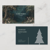 Nördlicher verzauberter Wald und Blumen Visitenkarte (Vorne/Hinten)