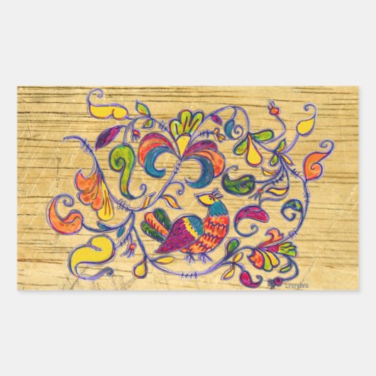 Nördlicher Vogel aus Russland Rechteckiger Aufkleber (Vorderseite)