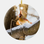 Nördlicher (weiblicher) Kardinal | KERAMIK Ornament (Hinten)
