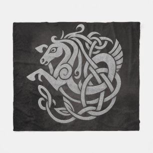 Nördliches mythisches Pferdeknoten-Design Fleecedecke