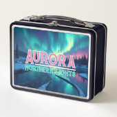 Nordlicht Aurora Borealis Metall Brotdose (Vorderseite)