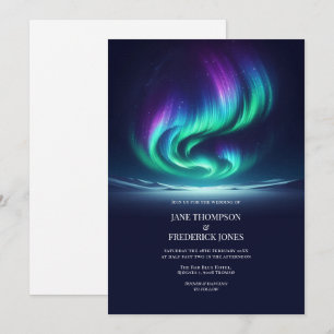 Nordlicht Aurora Borealis Winterhochzeit Einladung