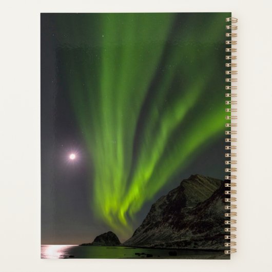 Nordlicht | Haukland Beach Island Norwegen Planer (Rückseite)