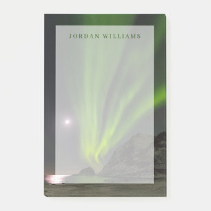 Nordlicht   Haukland Beach Island Norwegen Post-it Klebezettel