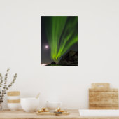 Nordlicht | Haukland Beach Island Norwegen Poster (Küche)