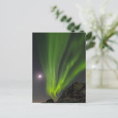 Nordlicht | Haukland Beach Island Norwegen Postkarte (Stehend Vorderseite)