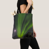 Nordlicht | Haukland Beach Island Norwegen Tasche (Von Nahem)