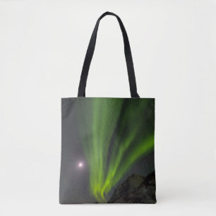 Nordlicht   Haukland Strand Insel Norwegen Tasche