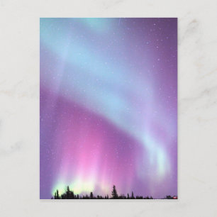 Nordlicht Himmel Winter Alaska Sterne Postkarte