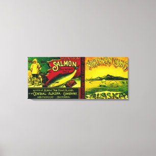 Nordlicht-Lachsdose LabelAlimak, AK Leinwanddruck