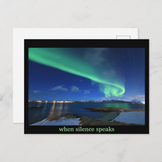Nordlicht mit Zitat Postkarte (Vorne/Hinten)