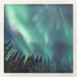 Nordlicht Norwegen Glasuntersetzer