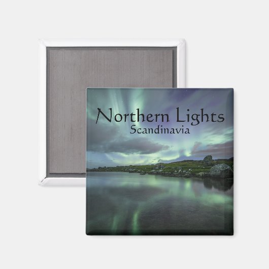 Nordlicht Norwegen Magnet (Vorderseite/Rückseite)