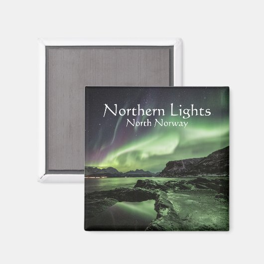 Nordlicht Norwegen Magnet (Vorderseite/Rückseite)