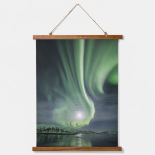 Nordlicht Norwegen Wandteppich Mit Holzrahmen