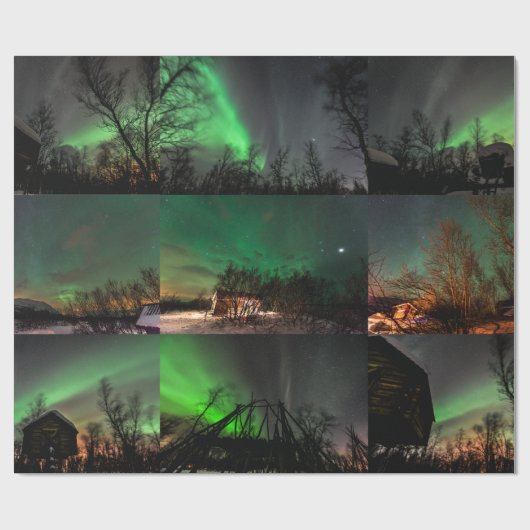 Nordlicht-Packpapier Geschenkpapier (Flach)