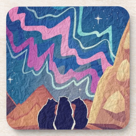 Nordlichtbären Getränkeuntersetzer (Vorderseite)