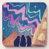 Nordlichtbären Getränkeuntersetzer (Vorderseite)